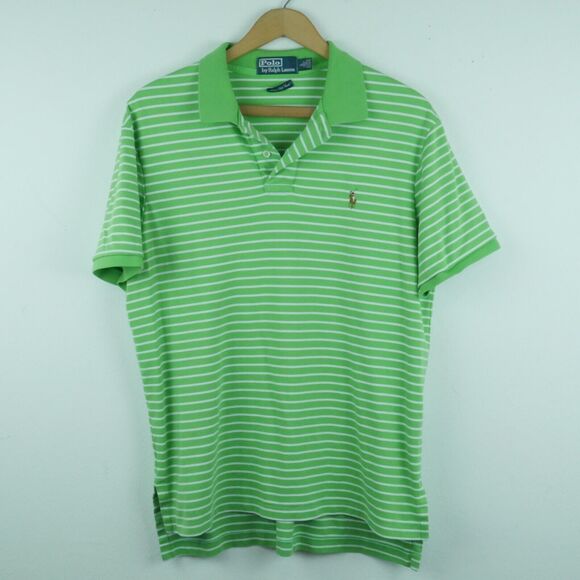 Ralph Lauren Other - Ralph Lauren Men's Large Polo Shirt Flesh Pony Green Stripe Preppy Country Club